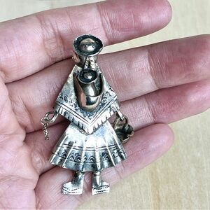 Vintage Folk Art Brooch